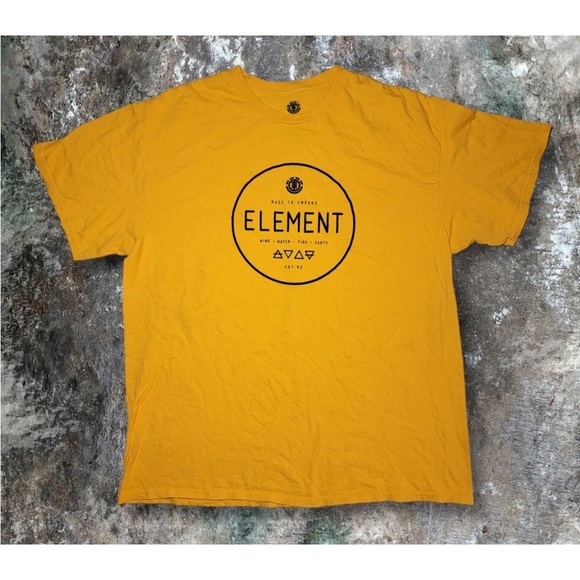 Vintage Element Skateboard Skater Streetwear Skate T-Shirt Size Men's XL Yellow - Picture 1 of 5